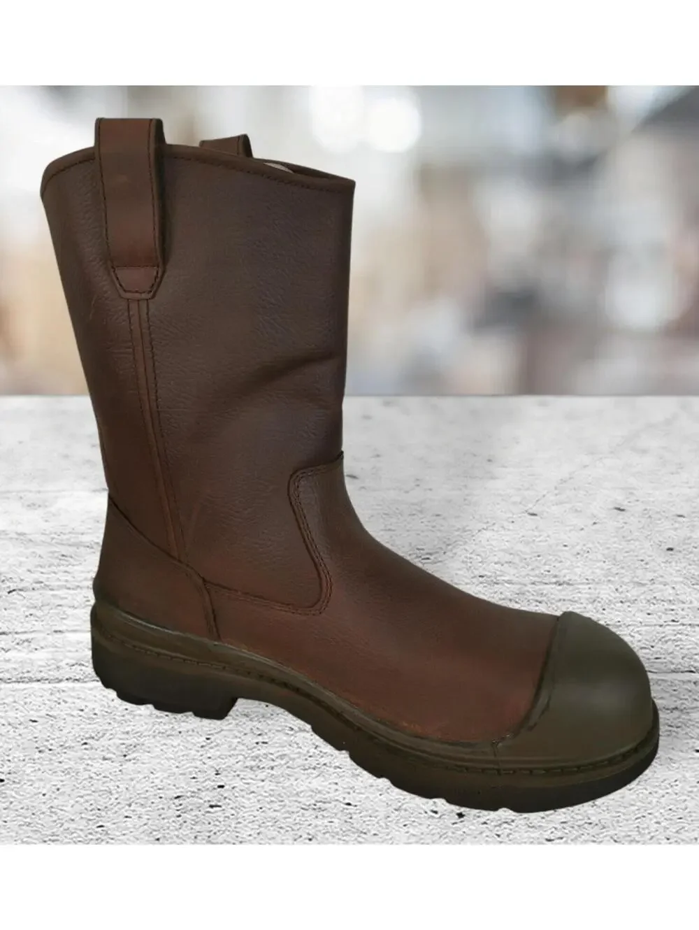 WOLVERINE Men's Crawford WPF Steel Toe Safety Boots, Brown Leather, 13 M, W04664